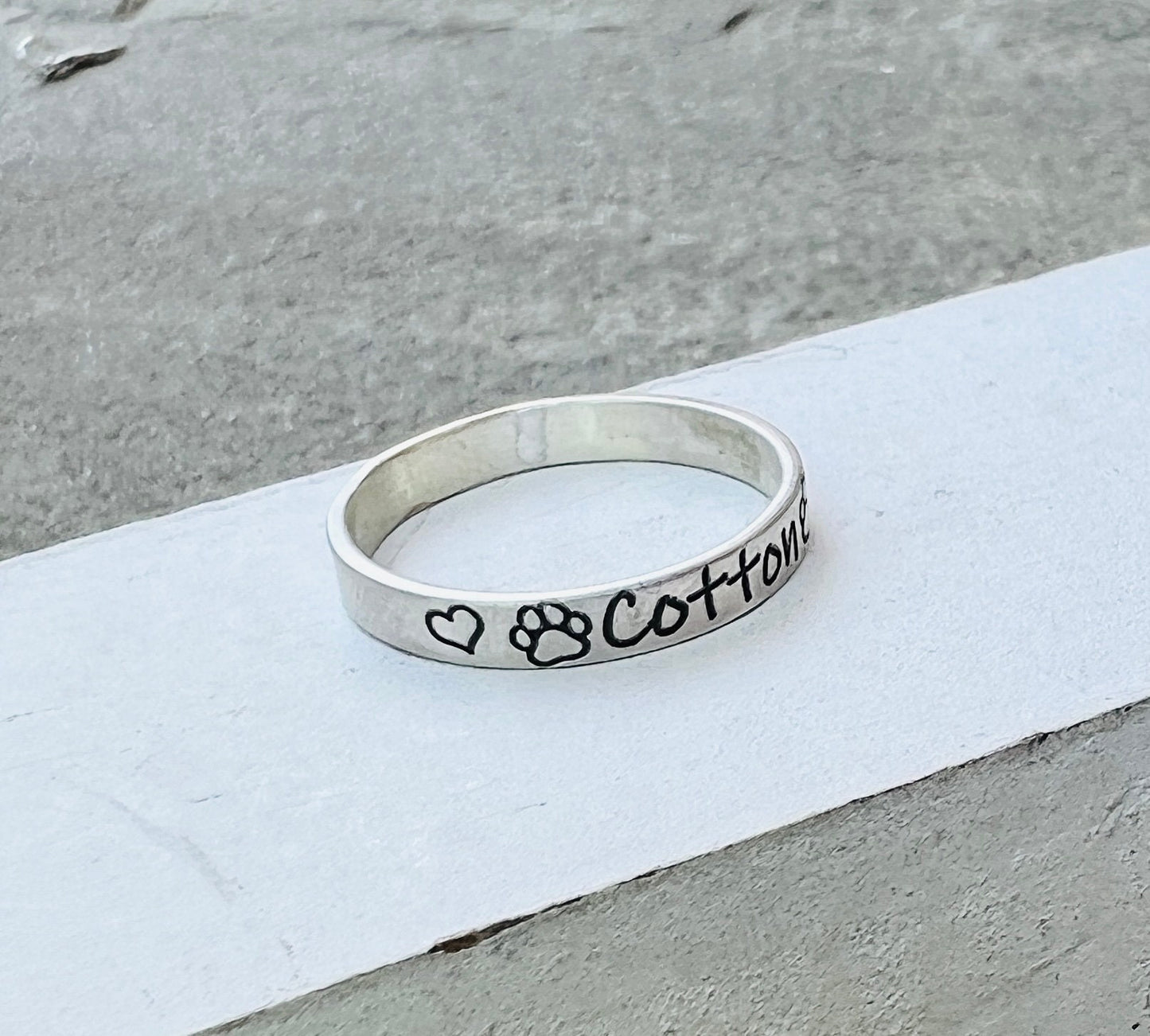 Pet Name Ring in Solid Sterling Silver Ring