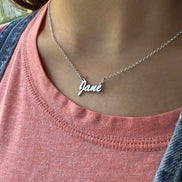 Name Plate Necklace in Solid Sterling Silver
