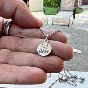 Circle Handwriting Charm in Sterling Silver
