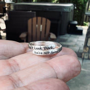 Don't Look Back Ring, Inspirational Wrap Ring in Sterling Silver