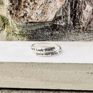 Don't Look Back Ring, Inspirational Wrap Ring in Sterling Silver