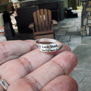 Don't Look Back Ring, Inspirational Wrap Ring in Sterling Silver