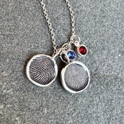 Fingerprint Charm, Engraved in Solid Silver