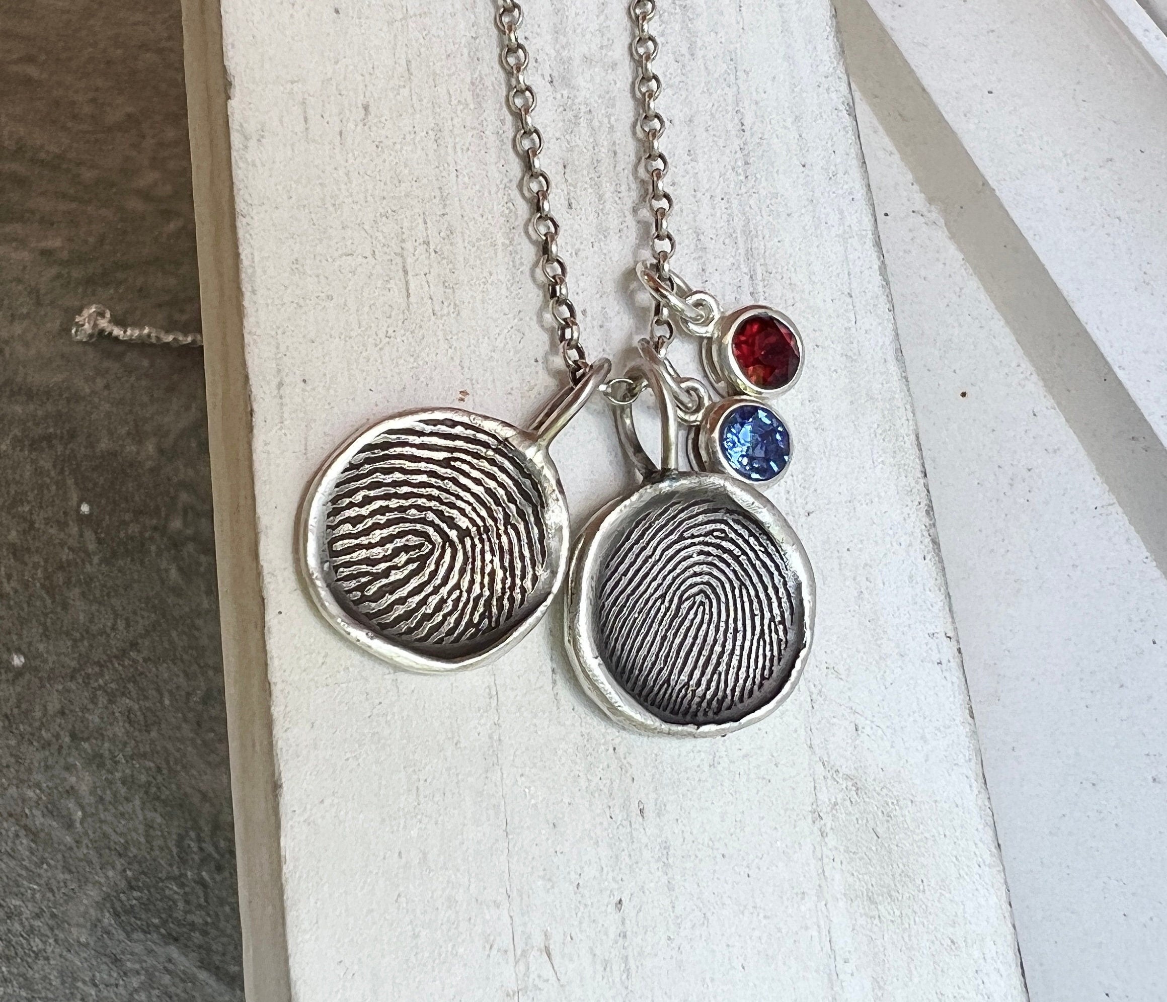 Fingerprint Charm, Engraved in Solid Silver