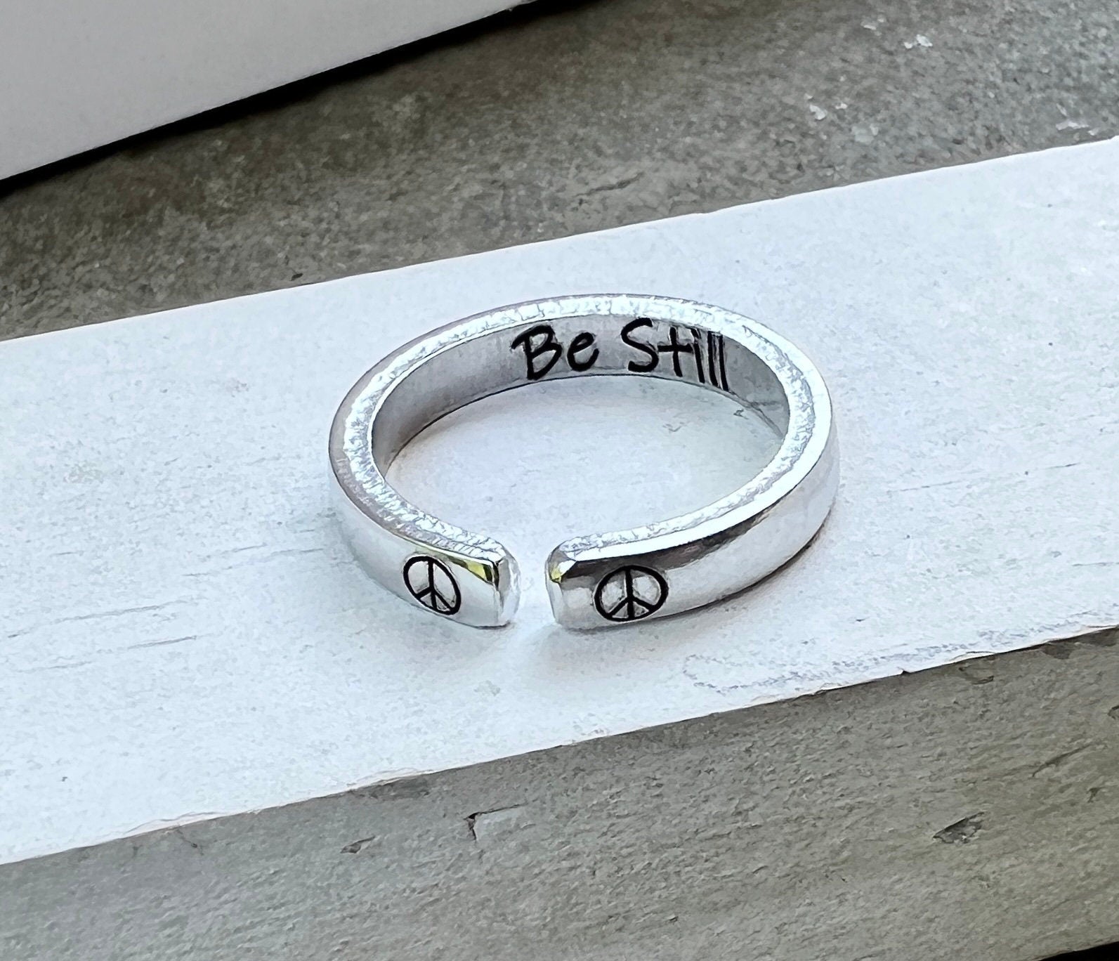 Be Still Peace Ring