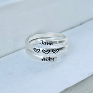 Name Wrap Ring Children's Names in Sterling Silver