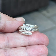 Name Wrap Ring Children's Names in Sterling Silver