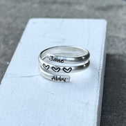 Name Wrap Ring Children's Names in Sterling Silver
