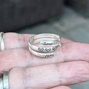 Name Wrap Ring Children's Names in Sterling Silver