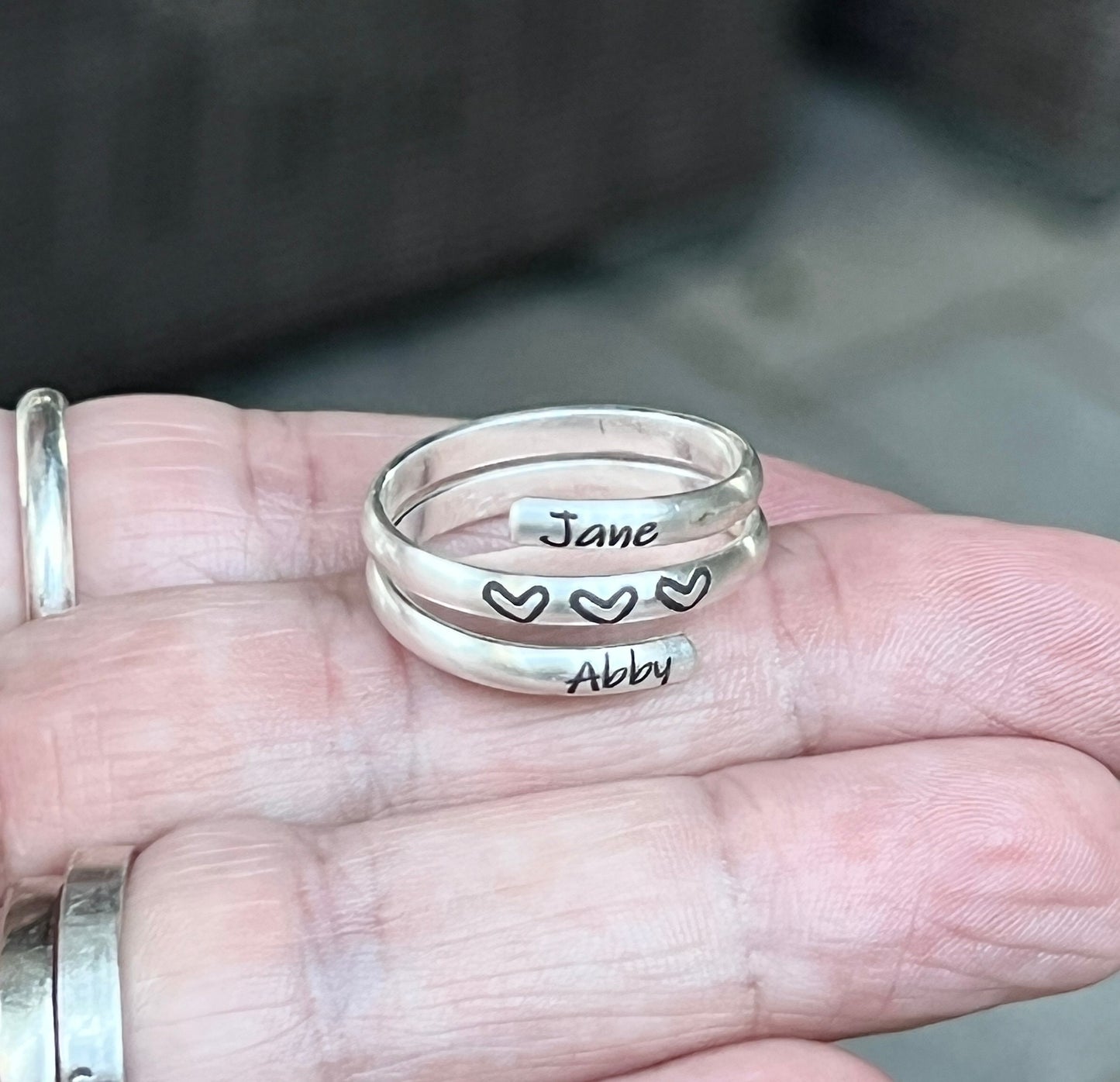 Name Wrap Ring Children's Names in Sterling Silver
