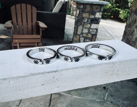 Big Middle Little Sister Rings, Set of Three