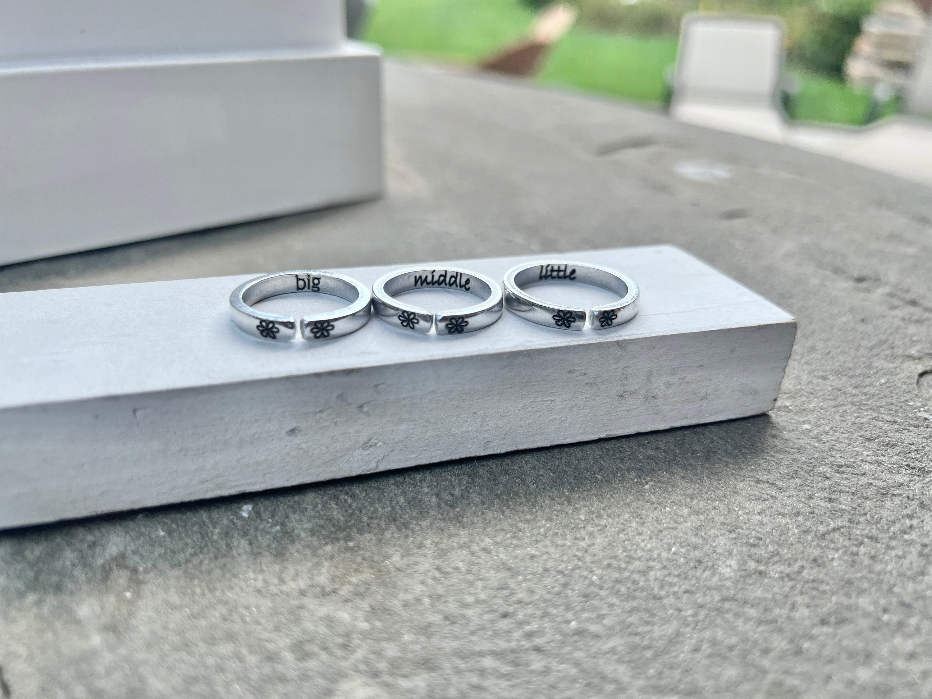 Big Middle Little Sister Rings, Set of Three