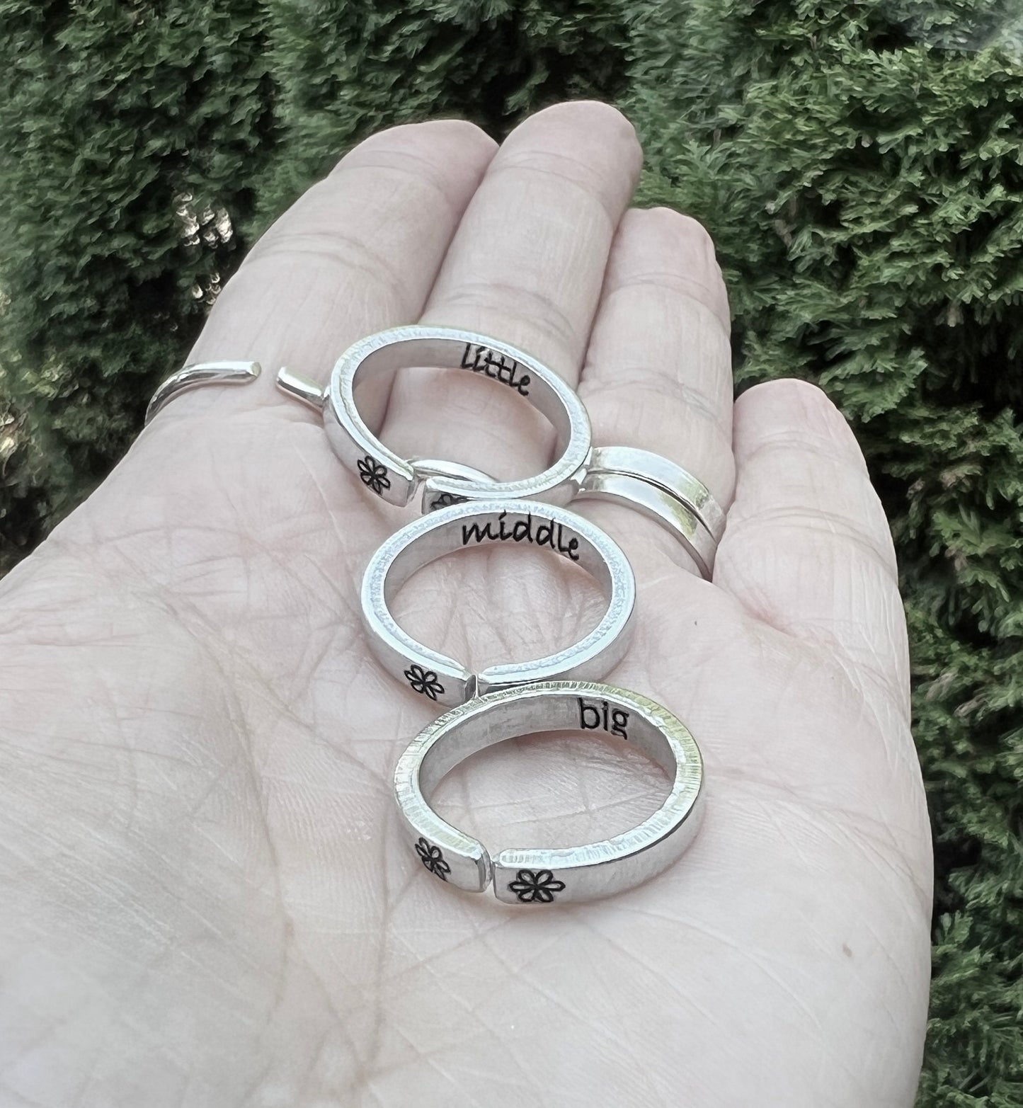 Big Middle Little Sister Rings, Set of Three