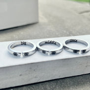Big Middle Little Sister Rings, Set of Three