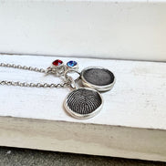 Fingerprint Charm, Engraved in Solid Silver