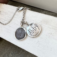 Fingerprint Charm, Engraved in Solid Silver