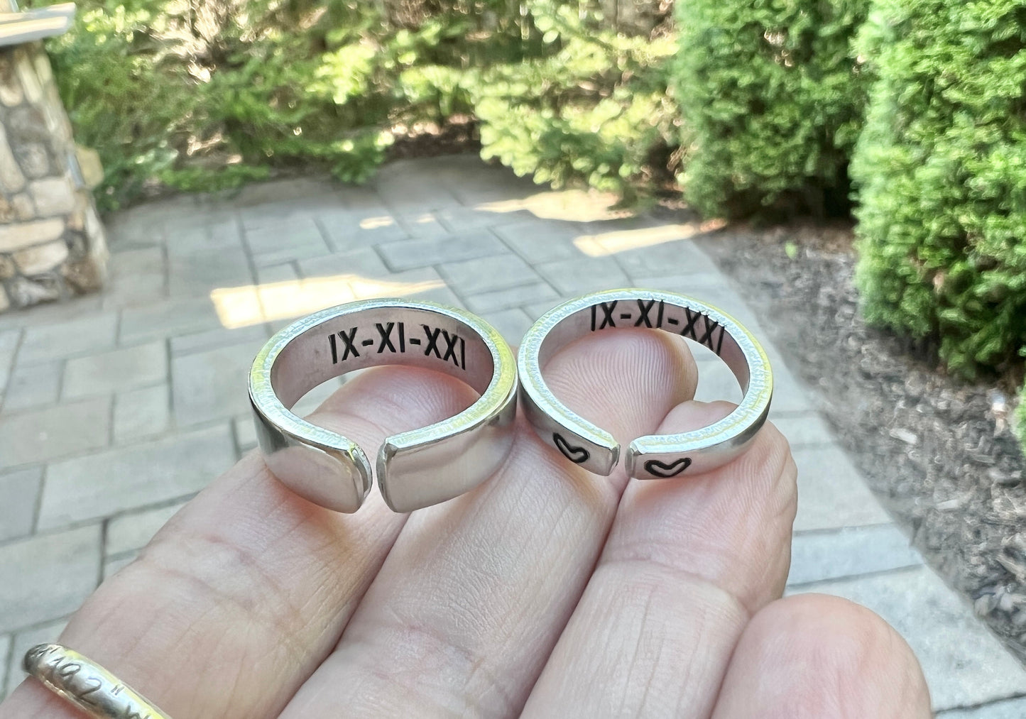 Anniversary Date Matching Ring Set for Couples