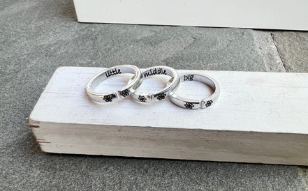 Big Middle Little Sister Rings, Set of Three