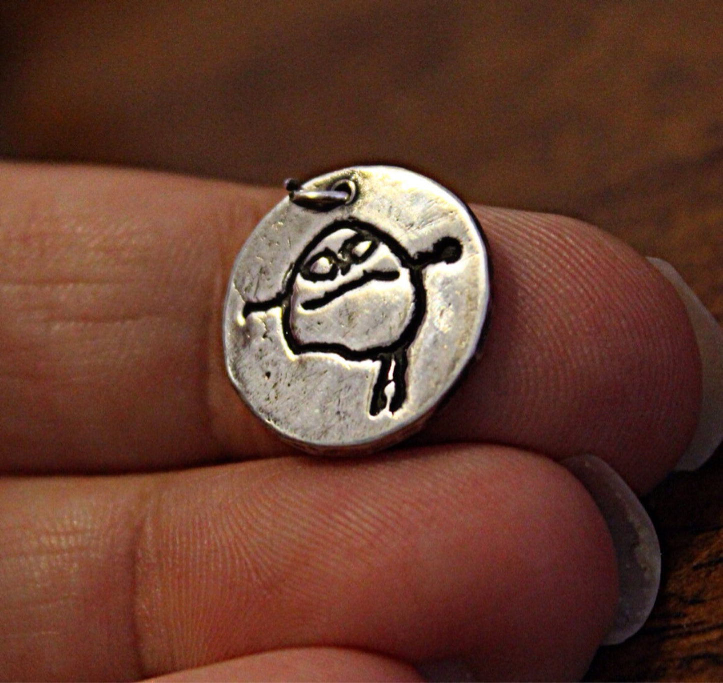 Your Child's Drawing Charm in Sterling Silver
