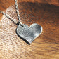 Dog Paw Print Heart Necklace in Sterling Silver