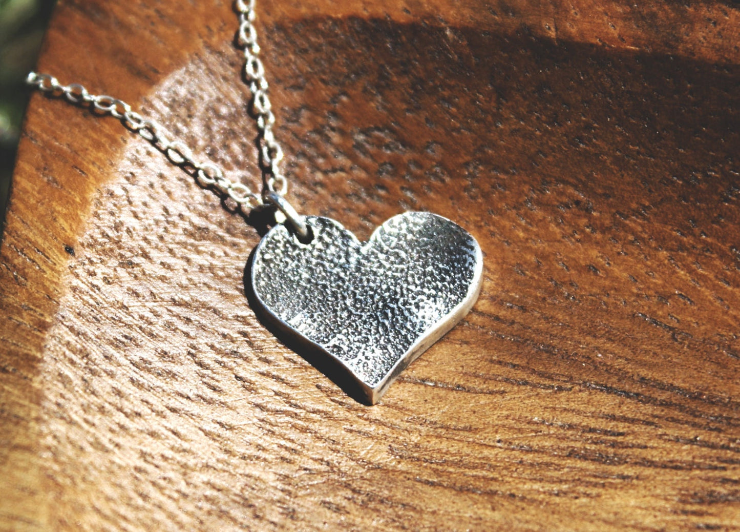 Dog Paw Print Heart Necklace in Sterling Silver