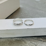 Handwriting Ring Set in Solid Sterling Silver