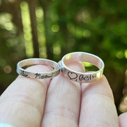 Handwriting Ring Set in Solid Sterling Silver
