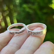 Handwriting Ring Set in Solid Sterling Silver